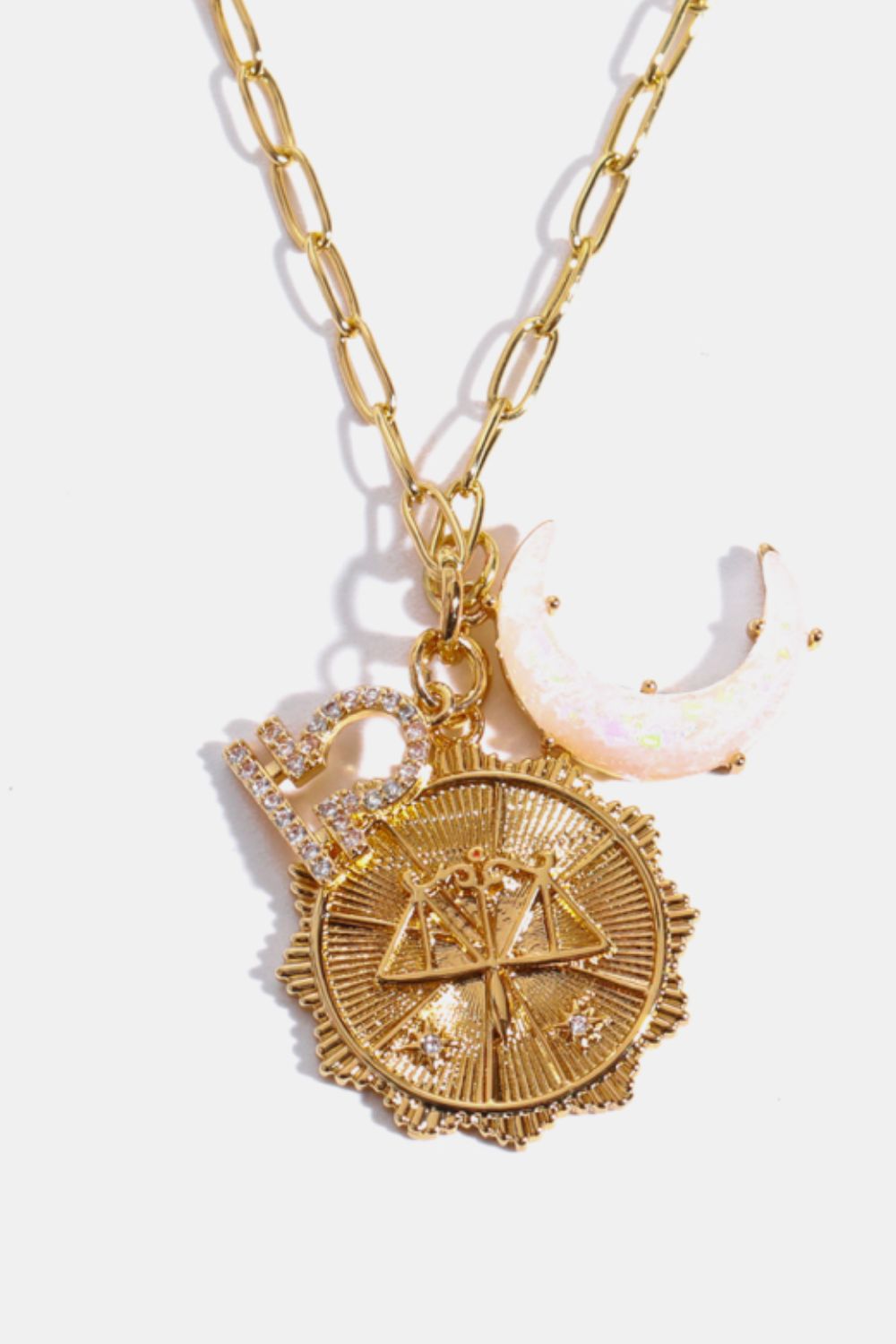 Constellation and Moon Pendant Copper Necklace - felvior