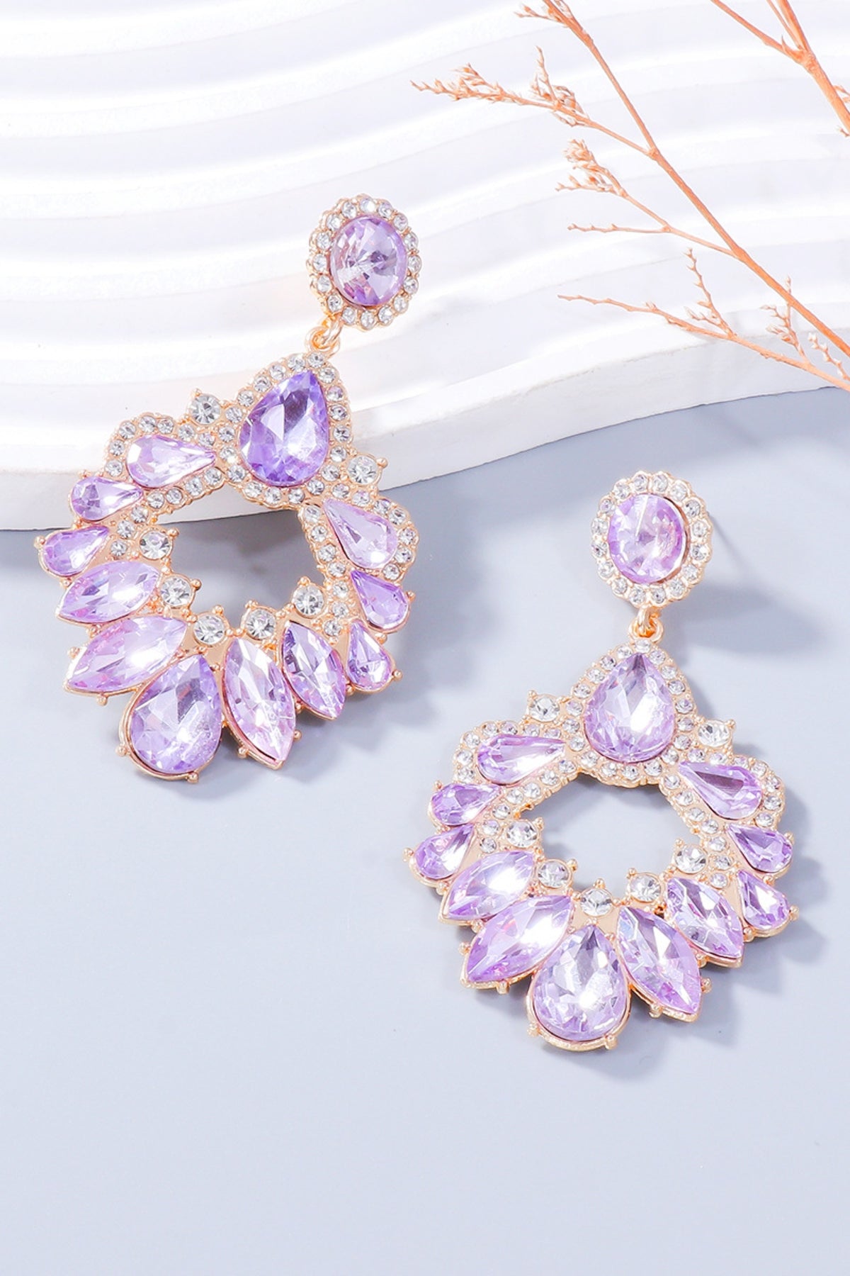 Alloy Rhinestone Dangle Earrings Hauptbild
