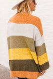 Open Front Color Block Cardigan - felvior