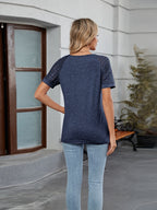 Round Neck Lace Short Sleeve T-Shirt