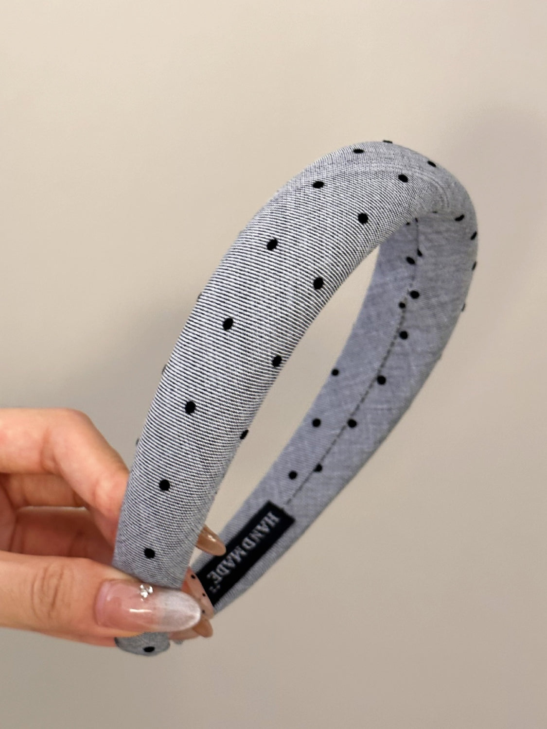 Polka Dot Polyester Wide Headband - felvior