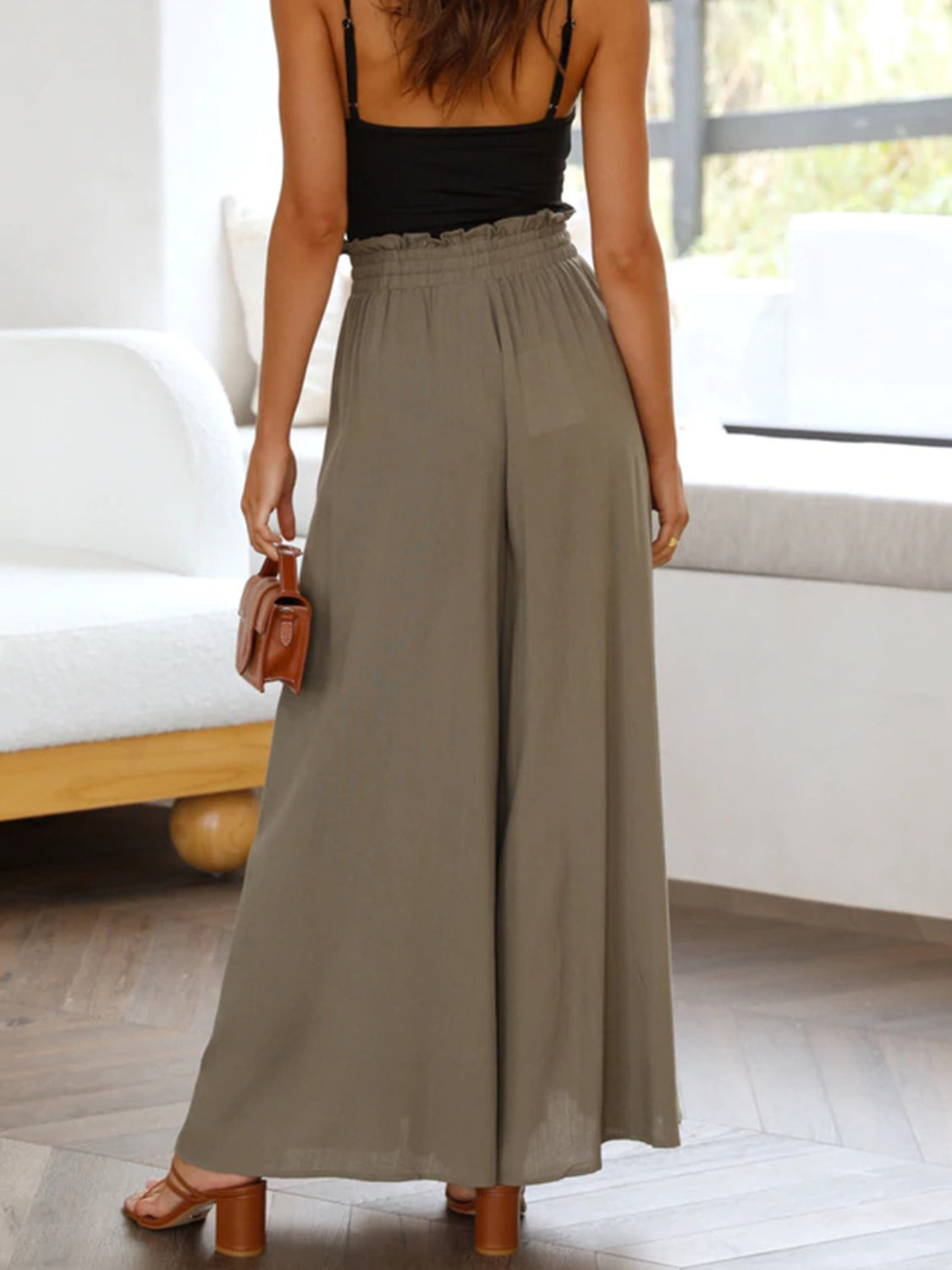 Wide Leg Pants with Pockets - felvior