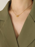 18K Gold-Plated Titanium Steel Hoop Pendant Necklace - felvior