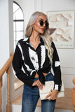 Button Down Printed Long Sleeve Shirt - felvior