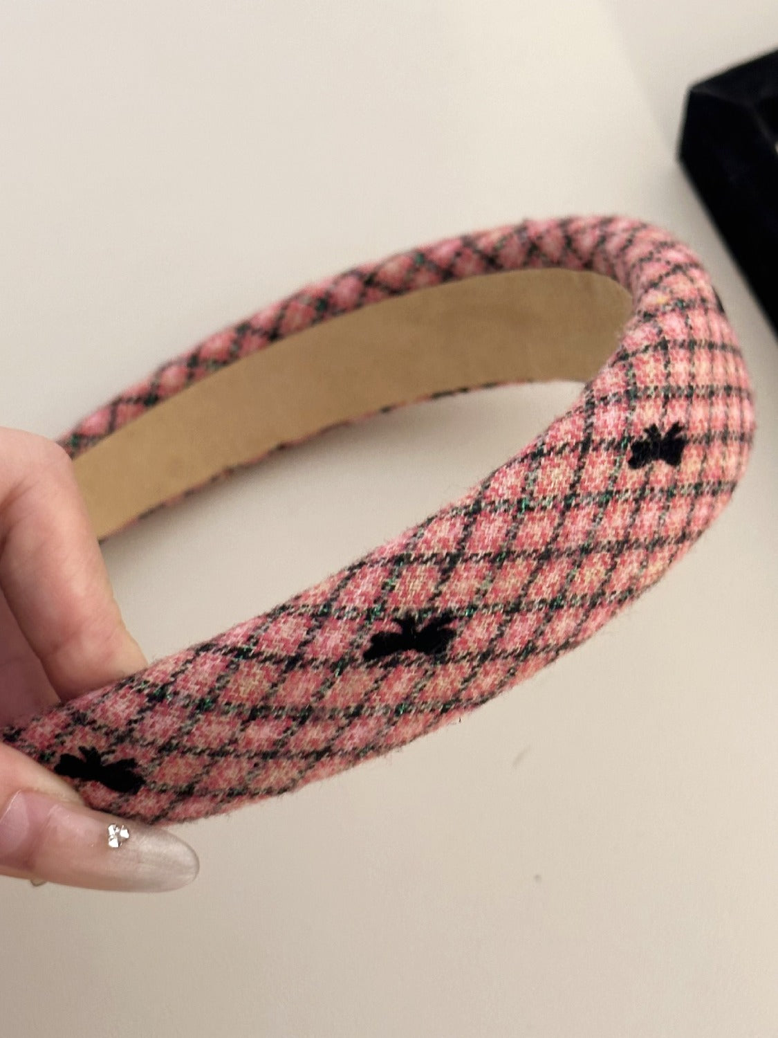 Plaid Bow Wide Headband - felvior