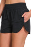 Zenana Windbreaker Smocked Waistband Running Shorts