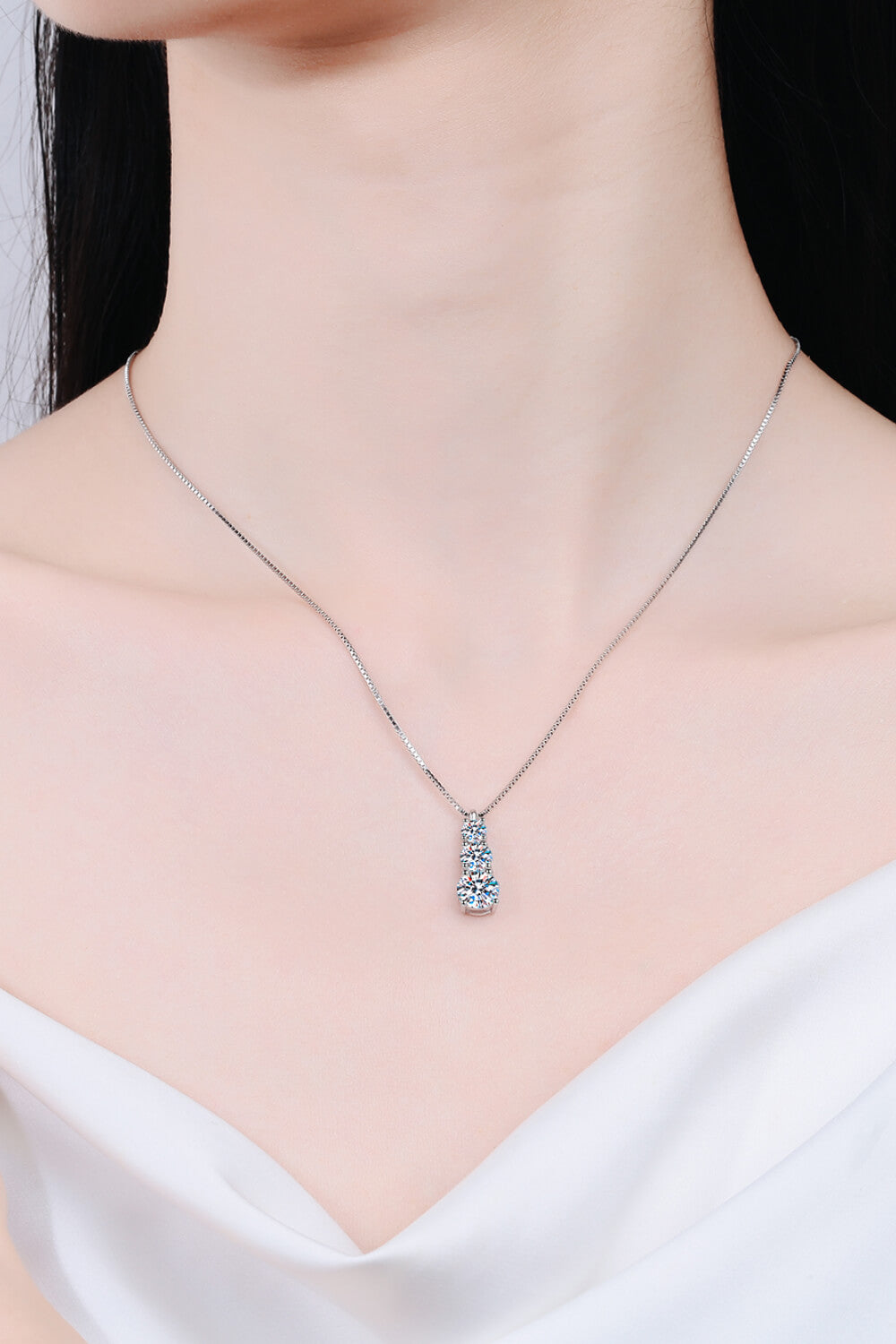 Moissanite Triple-Pendant Necklace Secondary image