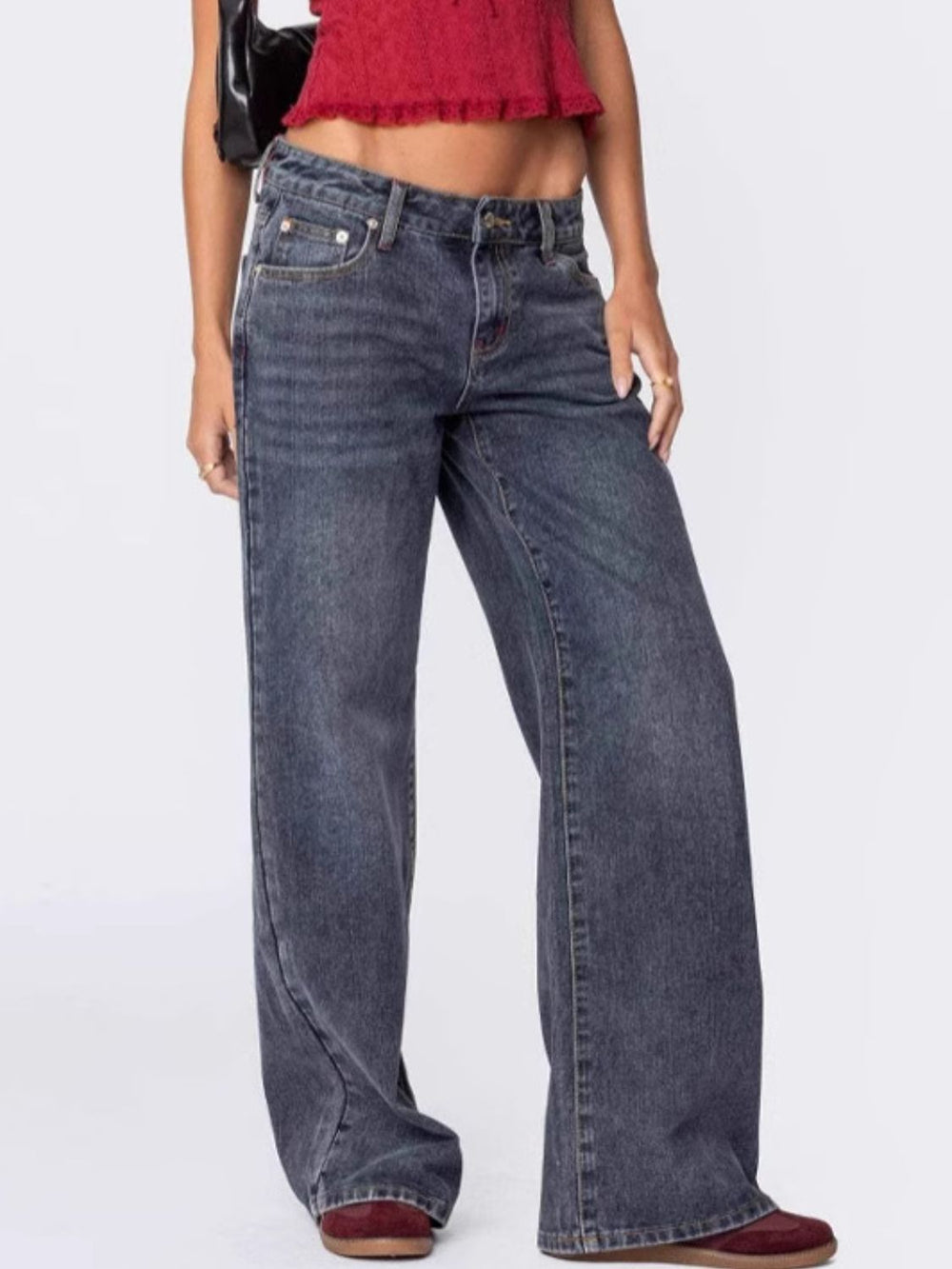 Wide Leg Jeans with Pockets