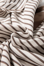 Contrast Striped Ruffle Short Sleeve Top