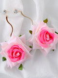 Alloy Rose Dangle Earrings - felvior