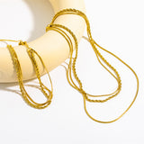 18K Gold-Plated Titanium Steel Three-Layered Necklace - felvior