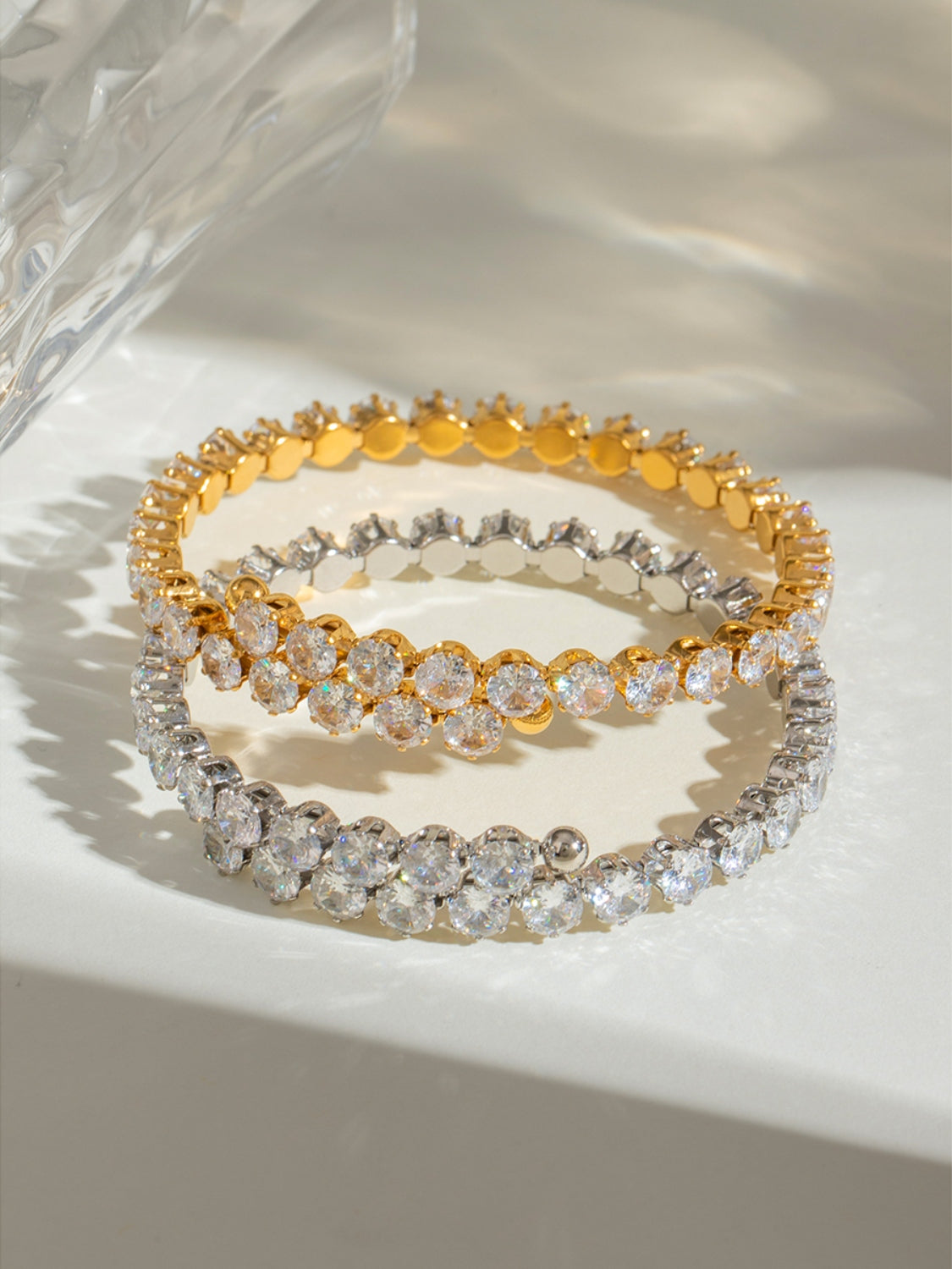 Stainless Steel Inlaid Zircon Bracelet - felvior