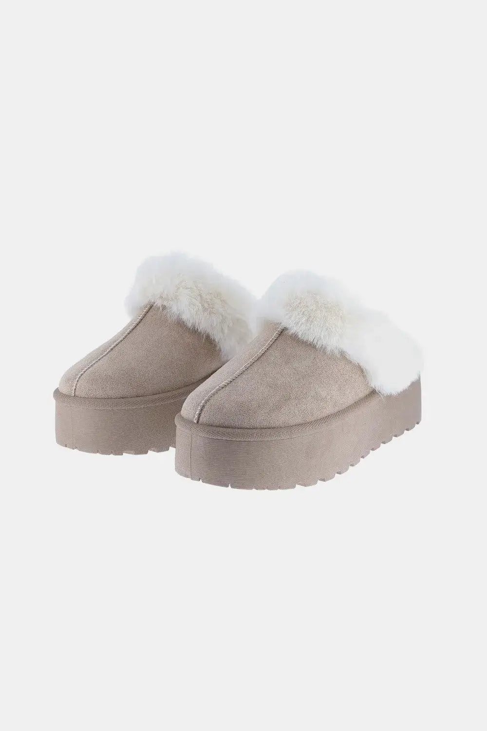 Weeboo Thick Bottom Fur Trim Snow Slippers Image principale du produit