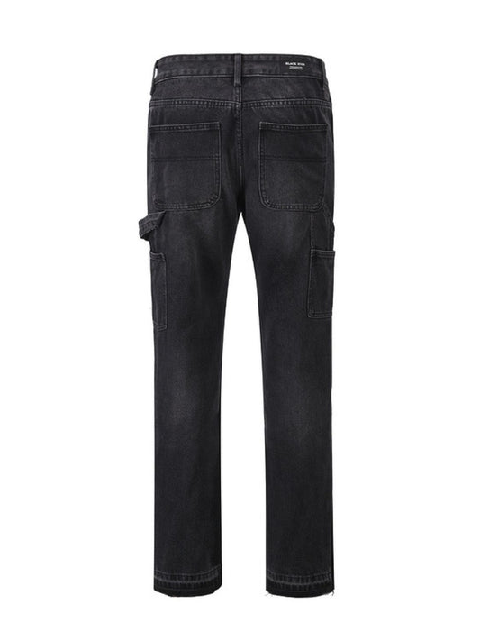 Men's Full Size Washed Straight Leg Jeans Plus Size - felvior