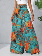 Printed High Waist Wide Leg Pants