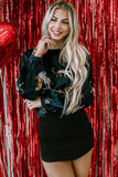Animal Pattern Round Neck Long Sleeve Blouse - felvior