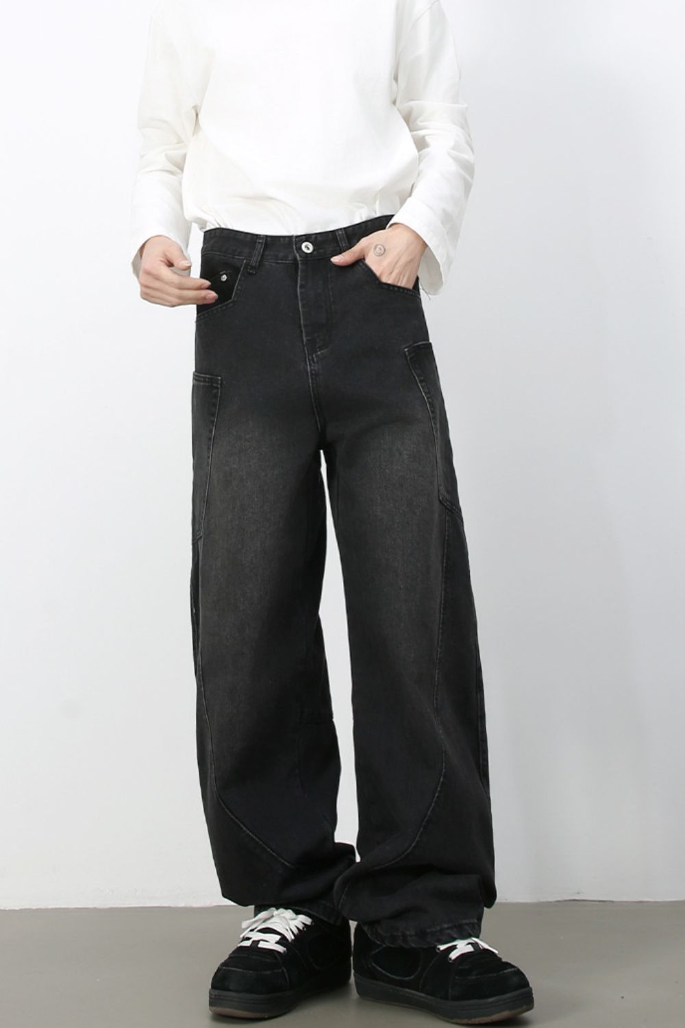 Men's Wide Leg Jeans with Pockets Zweitbild