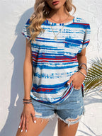 Printed Round Neck Short Sleeve T-Shirt