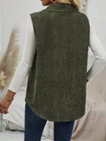 Button Up Collared Neck Vest Coat - felvior