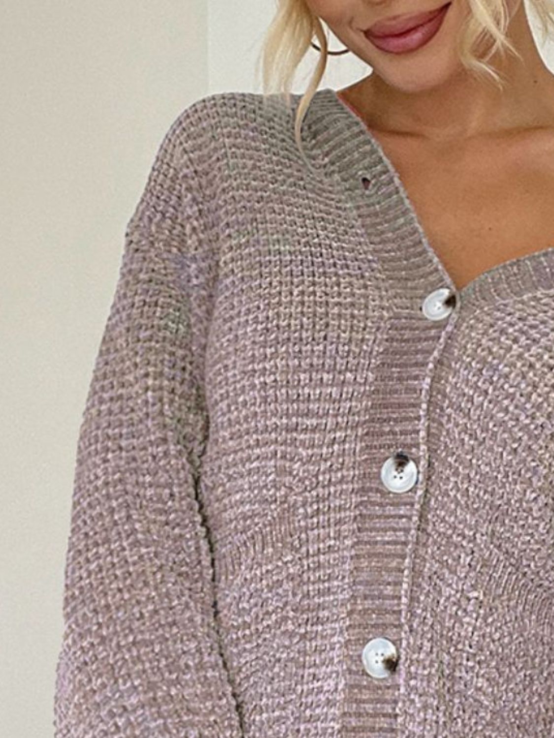 Pocketed V-Neck Button Up Cardigan - felvior