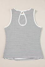 Striped Ribbed Round Neck Tank