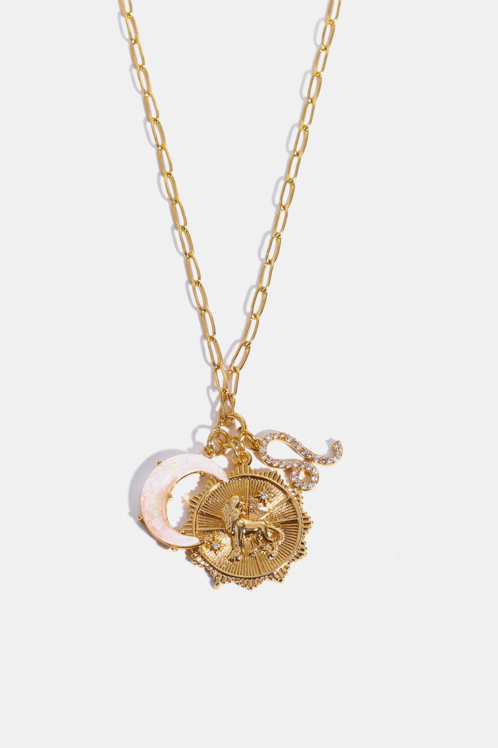 Constellation and Moon Pendant Copper Necklace - felvior