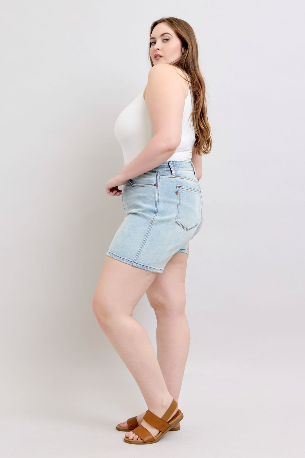 Judy Blue Plus Size Denim Shorts - 2 Button with Pockets