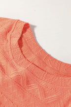 Texture Short Sleeve Top and Shorts Set