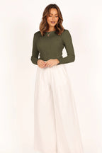 Lettuce Edge Round Neck Long Sleeve T-Shirt