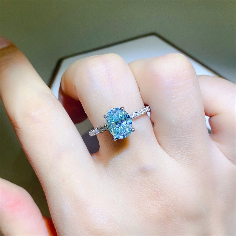 2 Carat Moissanite Zircon 925 Sterling Silver Ring - felvior