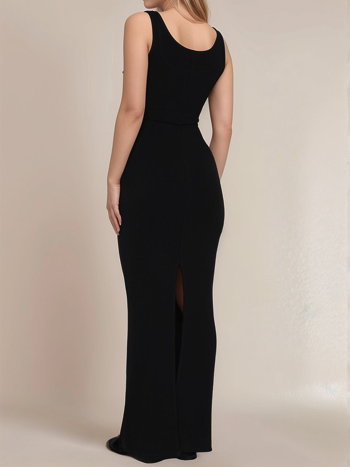Devine Side Slit Wide Strap Maxi Dress - felvior