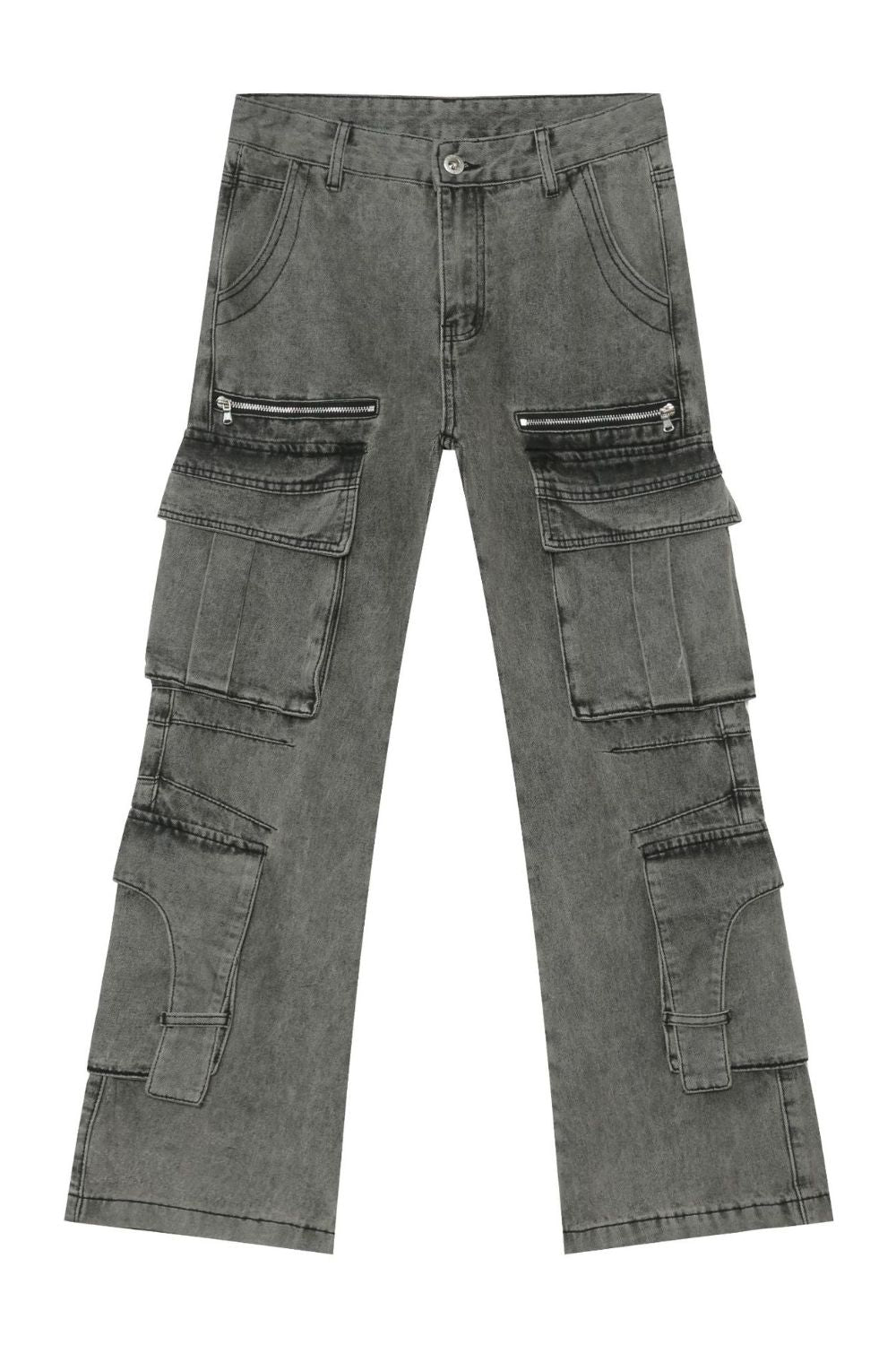 Men's Mid Rise Jeans with Cargo Pockets