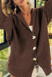 Button Down Collared Neck Cardigan - felvior