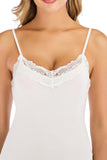 Lace Detail V-Neck Spaghetti Strap Lounge Dress - felvior