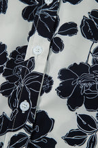 Floral Button Down Puff Sleeve Shirt