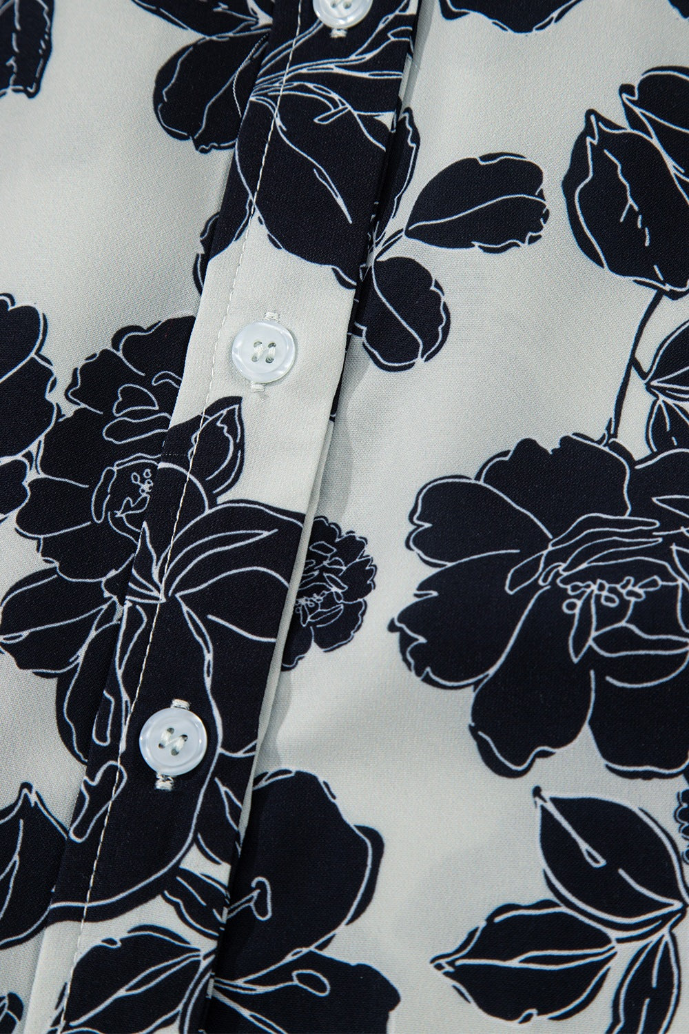 Floral Button Down Puff Sleeve Shirt