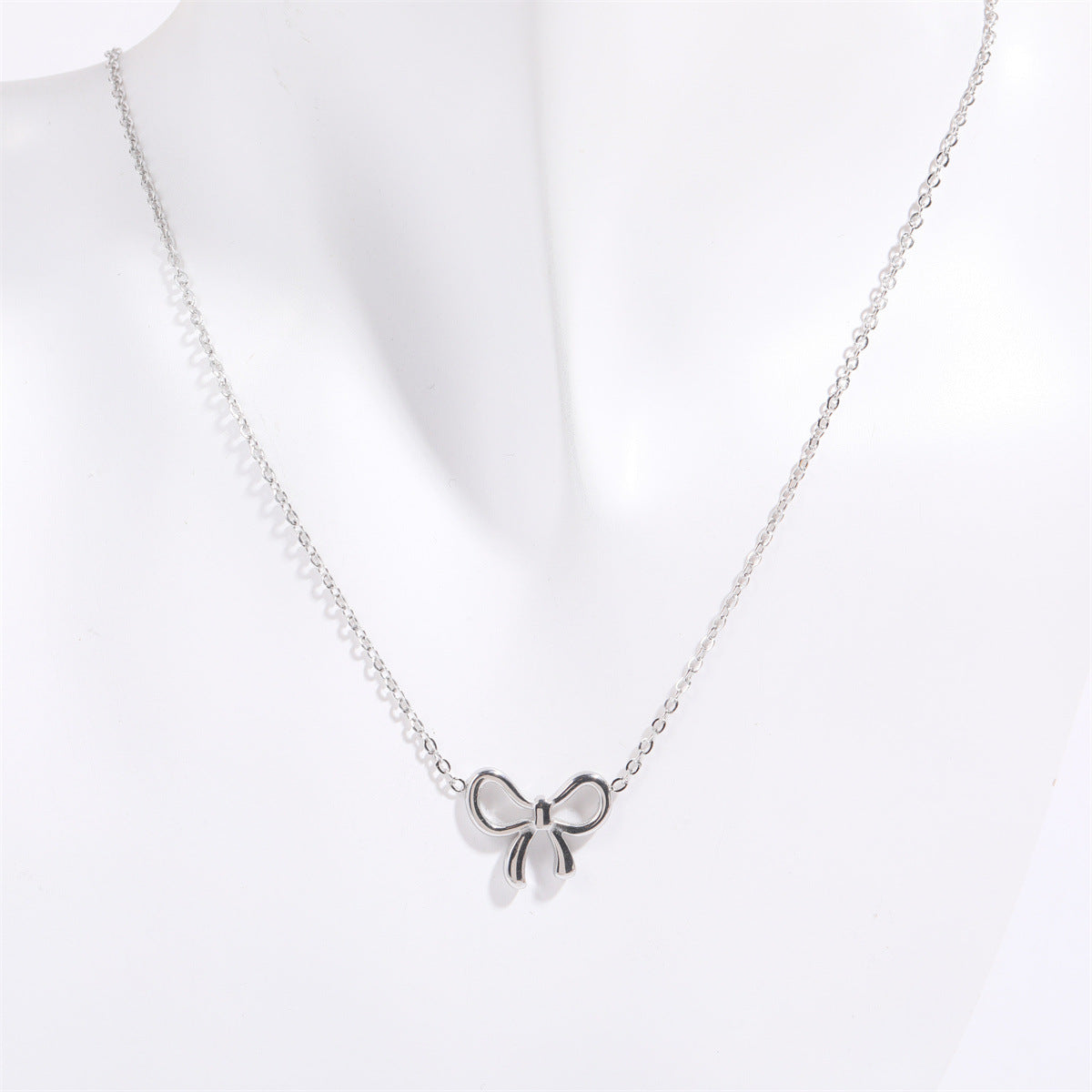 Titanium Steel Bow Pendant Necklace - felvior