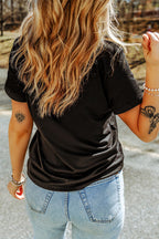 Sequin MAMA Round Neck Short Sleeve T-Shirt