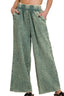 Zenana Washed Double Gauze Elastic Band Waist Pants