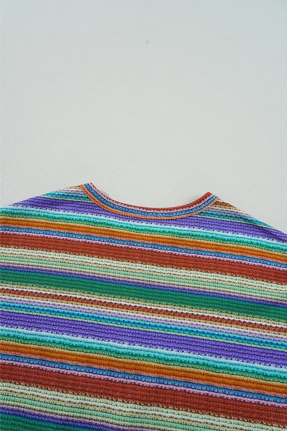 Multicolour Striped Twist Hem Cap Sleeve Top