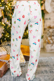Printed Collared Neck Long Sleeve Top and Pants Lounge Set - felvior