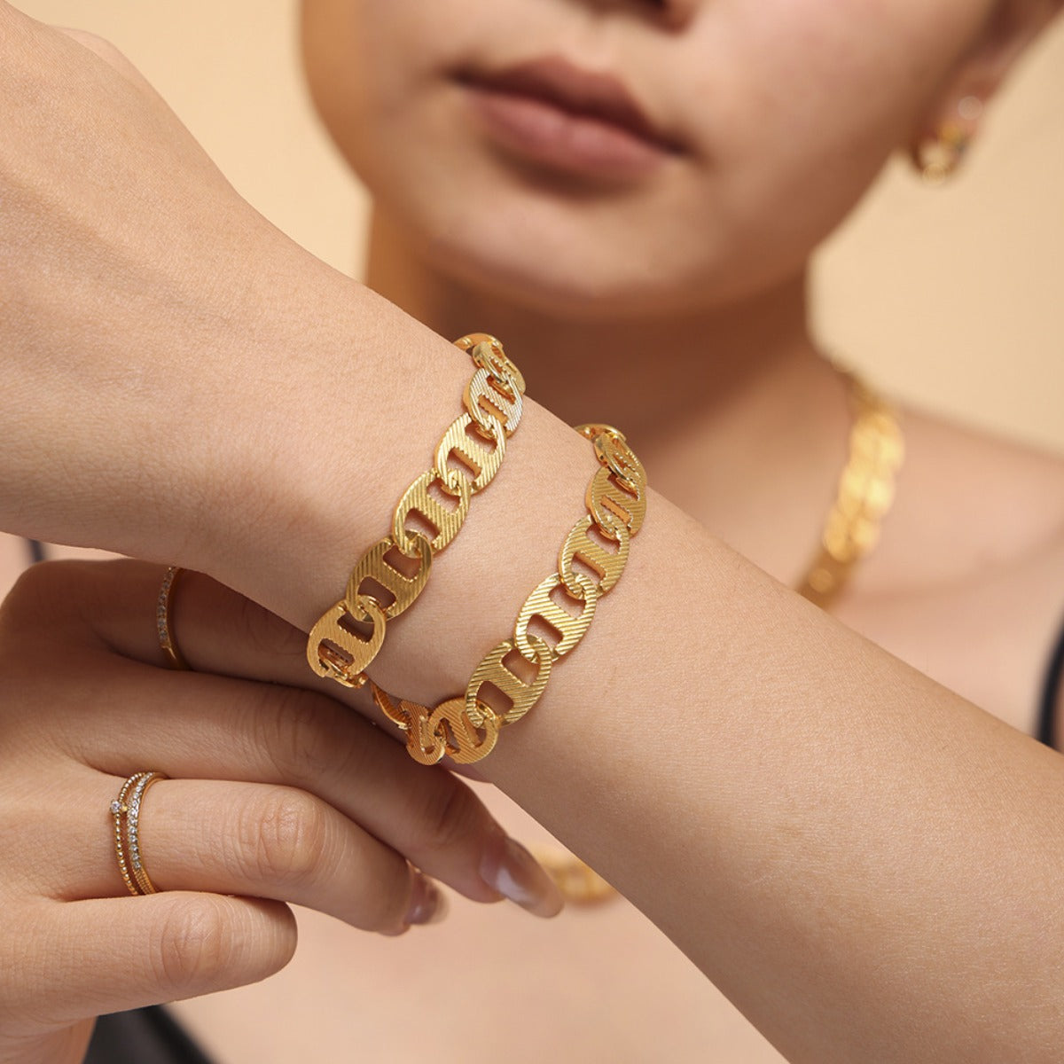 18K Gold-Plated Stainless Steel Chain Bracelet - felvior
