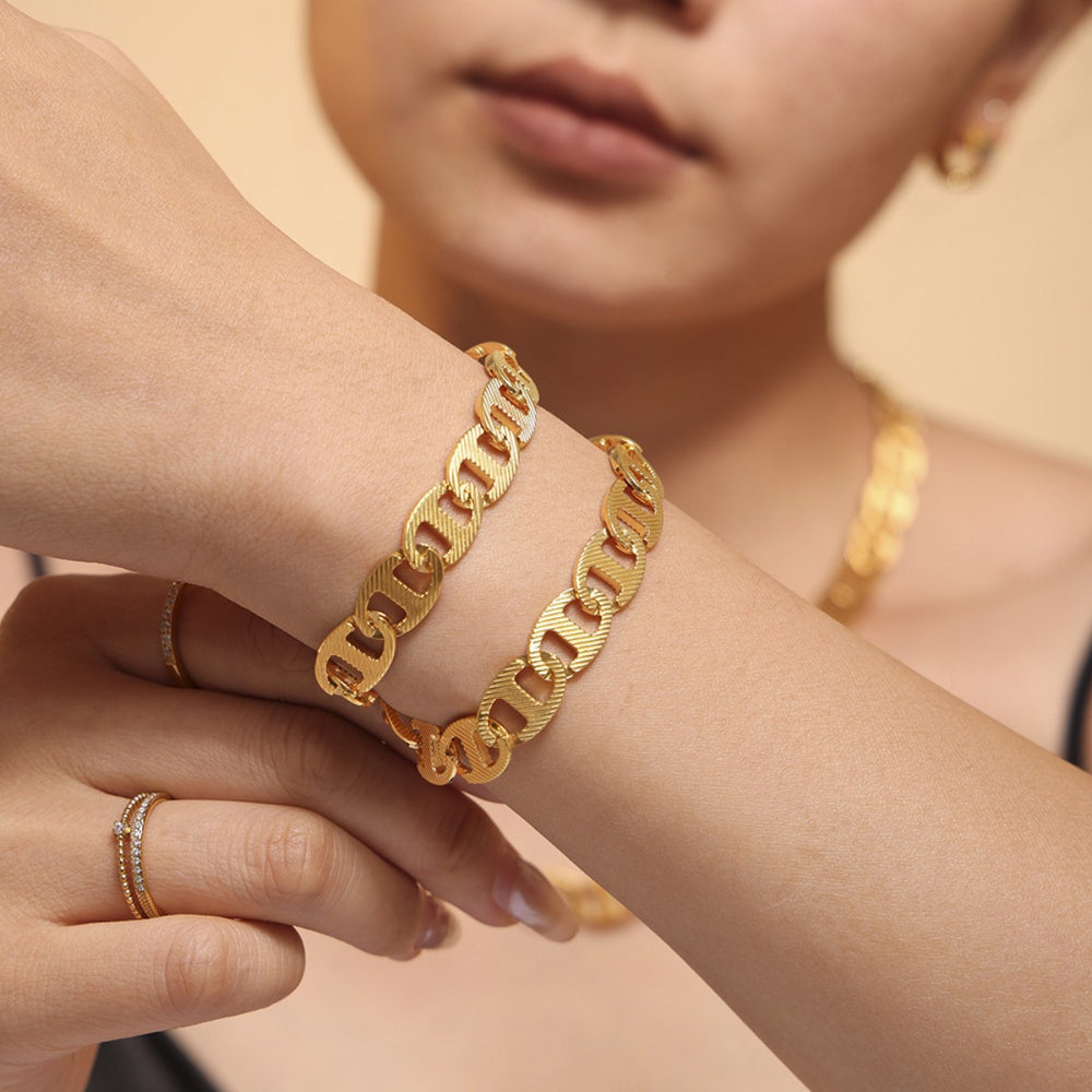 18K Gold-Plated Stainless Steel Chain Bracelet - felvior