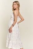 ADORA Smocked Floral Sweetheart Neck Cami Dress - felvior