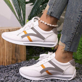 Lace Up Contrast Sneakers - felvior