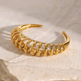 18K Gold-Plated Stainless Steel Cutout Bracelet - felvior