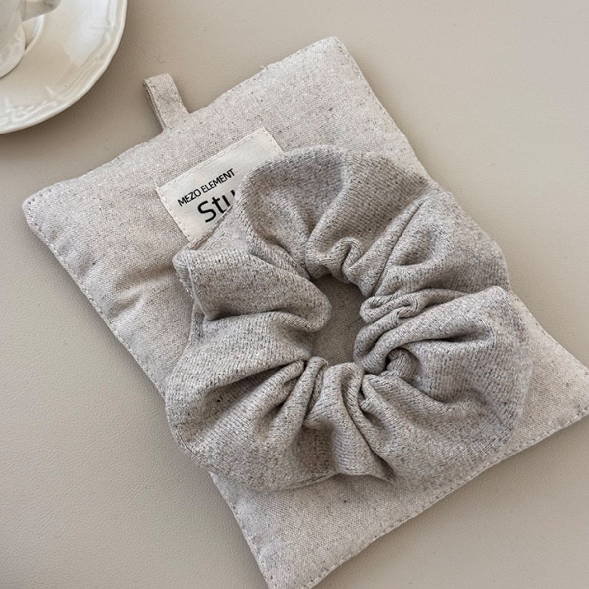 3-Piece Ruched Heathered Elastic Hair Scrunchy - felvior