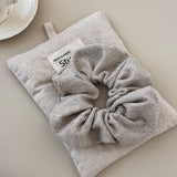 3-Piece Ruched Heathered Elastic Hair Scrunchy - felvior