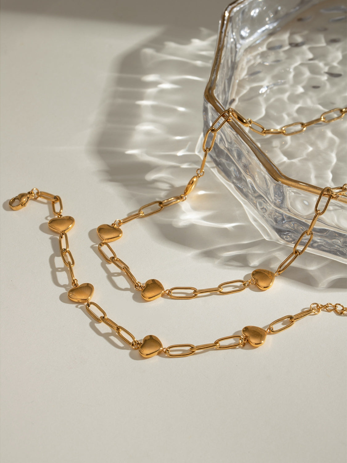 18K Gold-Plated Stainless Steel Heart Bracelet - felvior