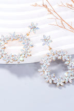 Rhinestone Flower Dangle Earrings